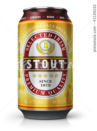 Stout dark beer can isolated on white background 41189282