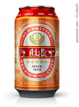 Red ale beer can isolated on white background 41189283
