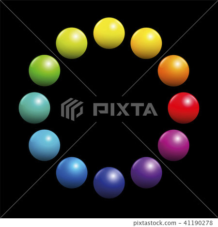 Color Spectrum Circle Rainbow Colored Balls Black Color Spectrum Circle Rainbow Colored Balls Black 41190278