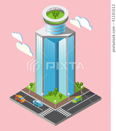 3d Isometric Futuristic Skyscrapers Background 41191013