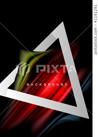 Liquid fluid colors holographic design with metallic style line shape Liquid fluid colors holographic design with metallic style line shape 41191291