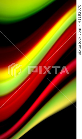 Fluid rainbow colors on black background, vector wave lines and swirls Fluid rainbow colors on black background, vector wave lines and swirls 41192070