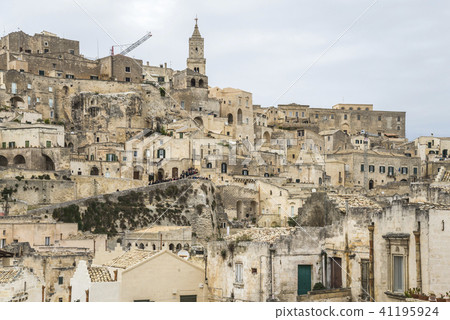 A view of the spire of the Duomo Matera cave Dwelling group landscape 41195924