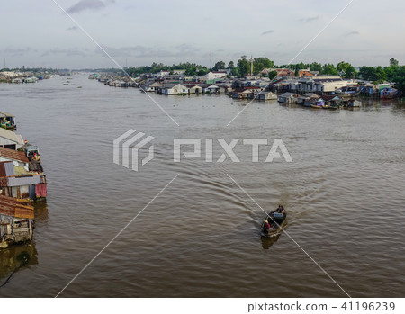 Floating village in Southern Vietnam 41196239