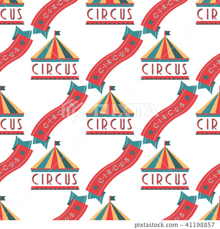 Circus vintage signboard labels seamless pattern background vector illustration entertaining ticket 41198857
