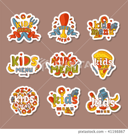 Kids Organic Menu Hand Drawn Banner Vector Stock Illustration