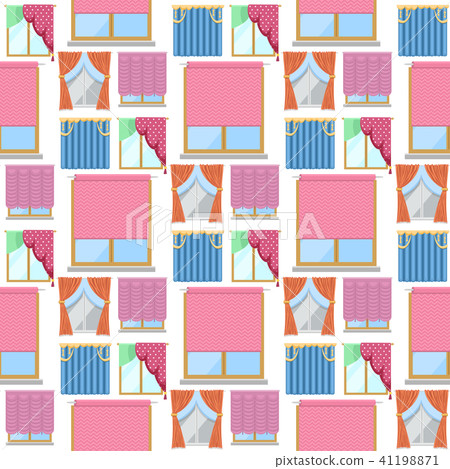 Window curtains seamless pattern background room blinds jalousie for house or creative home interior 41198871