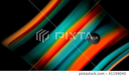 Abstract wave lines fluid rainbow style color stripes on black background. Artistic illustration for 41199040