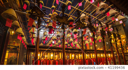 Interior of Man Mo Temple in Hong Kong 41199436