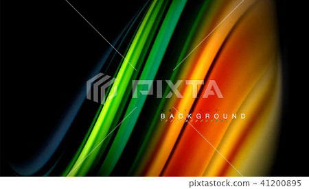 Fluid mixing colors, vector wave abstract background 41200895