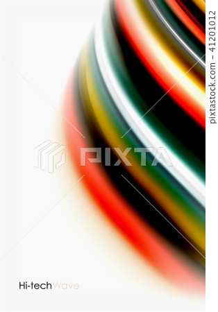 Rainbow color waves, vector blurred abstract background 41201012
