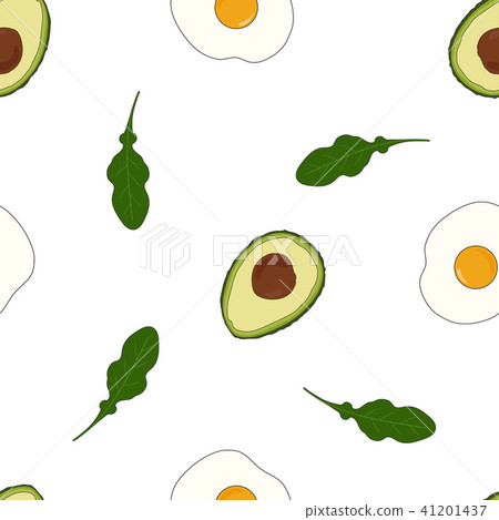 pattern with avocado and arugula pattern with avocado and arugula 41201437