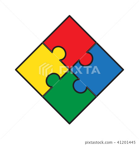 Colorful jigsaw puzzle vector Colorful jigsaw puzzle vector 41201445