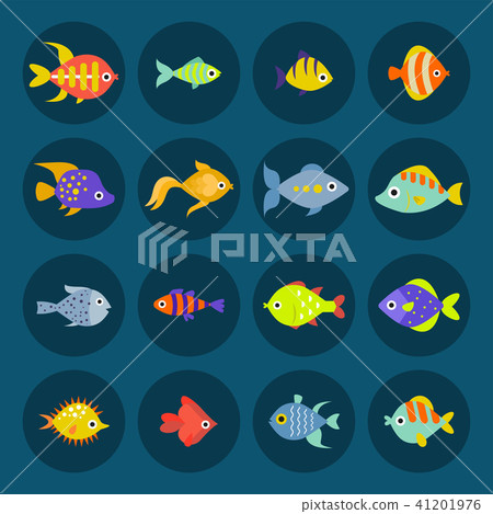 Aquarium ocean fish underwater bowl tropical aquatic animals water nature pet characters vector 41201976