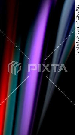 Fluid rainbow colors on black background, vector wave lines and swirls 41202025