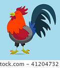 Cartoon rooster on blue background. 41204732