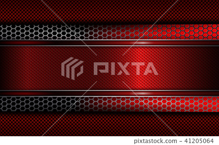 Geometric background with a red frame and metal grille. Geometric background with a red frame and metal grille. 41205064