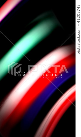 Abstract wave lines fluid rainbow style color stripes on black background. Artistic illustration for Abstract wave lines fluid rainbow style color stripes on black background. Artistic illustration for 41205745