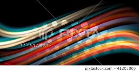 Multicolored wave lines on black background design Multicolored wave lines on black background design 41205800