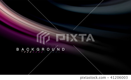Abstract wave lines fluid rainbow style color stripes on black background Abstract wave lines fluid rainbow style color stripes on black background 41206003