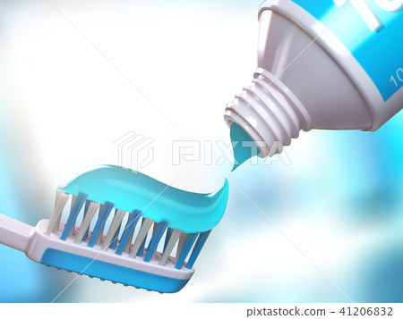 Toothbrush and tube of toothpaste. Toothbrush and tube of toothpaste. 41206832
