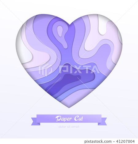 Purple abstract layout - vector paper cut banner 41207804
