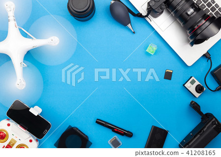 Digital camera with lenses,drone and equipment Digital camera with lenses,drone and equipment 41208165