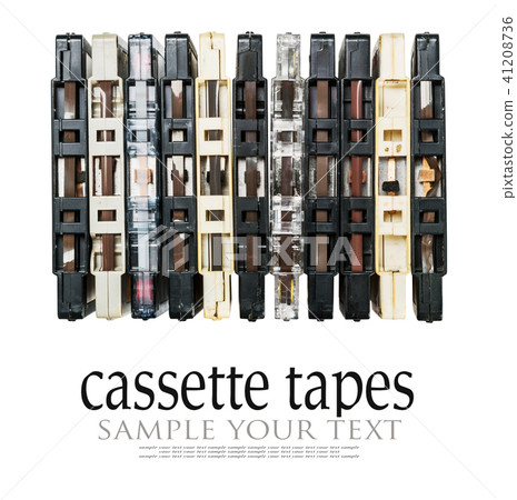 old and dirty audio cassettes isolated on white   41208736