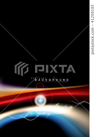 Color shiny light effects on black, liquid style multicolored wavy shape Color shiny light effects on black, liquid style multicolored wavy shape 41209185