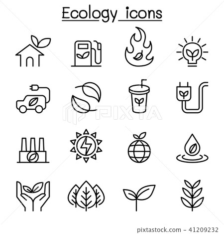 Ecology & Sustainable lifestyle icon set Ecology & Sustainable lifestyle icon set 41209232