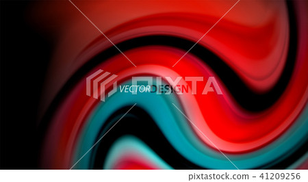 Fluid rainbow colors on black background, vector wave lines and swirls Fluid rainbow colors on black background, vector wave lines and swirls 41209256