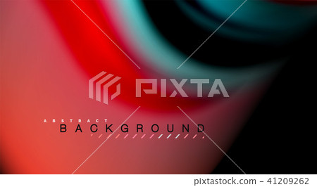 Fluid rainbow colors on black background, vector wave lines and swirls 41209262