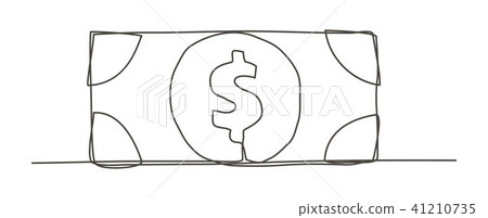 Money One line drawing - Stock Illustration [41210735] - PIXTA