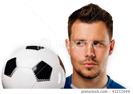 Close Up Portrait Of Young Handsome Football Stock Photo