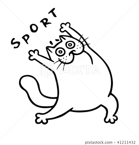 Shaping with the fat cat. Vector illustration 41211432