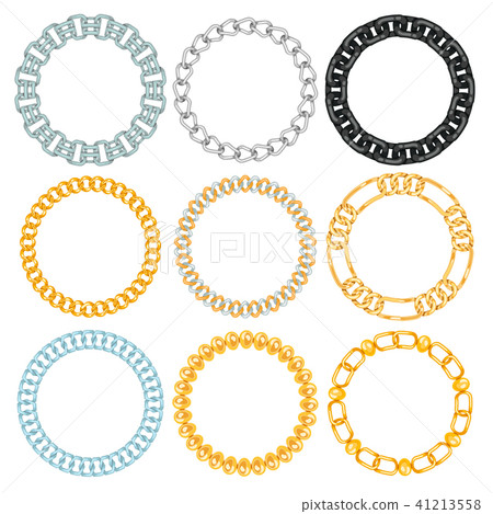 Metal chain links. Vector stock vector. Illustration of parts