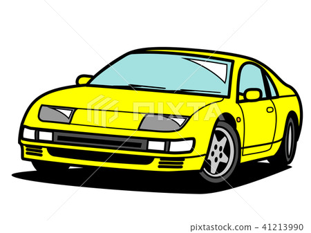 Nostalgia Domestically produced sports car Yellow car illustration 41213990
