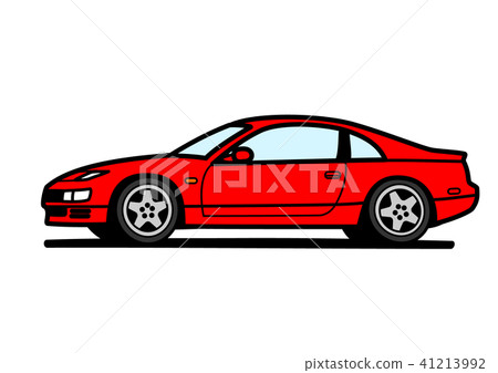 Nostalgia國內跑車紅色汽車例證 Nostalgia國內跑車紅色汽車例證 41213992