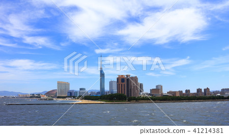 Fukuoka City Sayara District, Chuo Ward aerial photograph Fukuoka sightseeing spot _ Fukuoka Tower · Dome · Seaside also rich Fukuoka City Sayara District, Chuo Ward aerial photograph Fukuoka sightseeing spot _ Fukuoka Tower · Dome · Seaside also rich 41214381