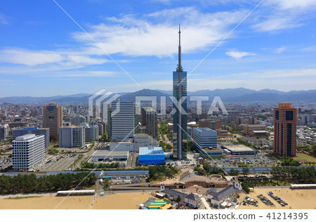 福岡市中央區Sayarara-ku航空照片福岡觀光景點_福岡塔·圓頂·海濱也豐富 41214395
