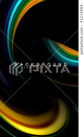 Fluid mixing colors, vector wave abstract background 41214804