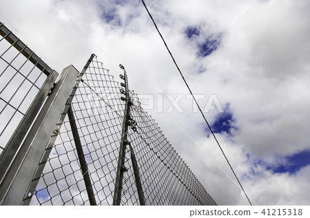 Metal security grilles in a jail 41215318