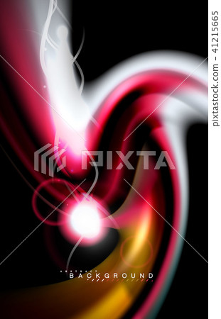 Color shiny light effects on black, liquid style multicolored wavy shape Color shiny light effects on black, liquid style multicolored wavy shape 41215665