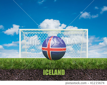 Iceland football on football or soccer field ,3d Iceland football on football or soccer field ,3d 41215674