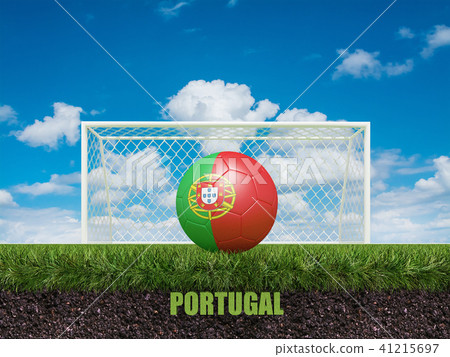Portugal football on football or soccer field ,3d Portugal football on football or soccer field ,3d 41215697