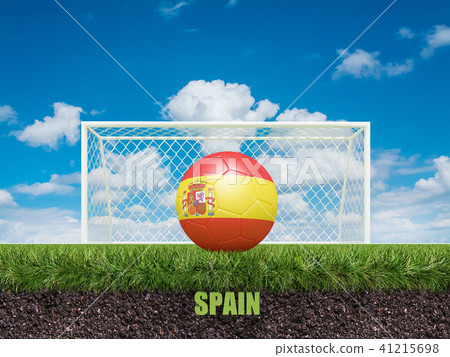 Spain football on football or soccer field ,3d Spain football on football or soccer field ,3d 41215698