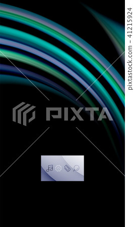 Fluid rainbow colors on black background, vector wave lines and swirls 41215924