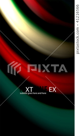 Abstract wave lines fluid rainbow style color stripes on black background. Artistic illustration for Abstract wave lines fluid rainbow style color stripes on black background. Artistic illustration for 41216566