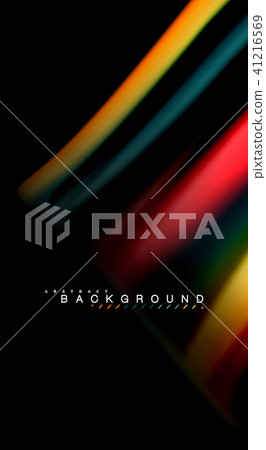 Abstract wave lines fluid rainbow style color stripes on black background. Artistic illustration for Abstract wave lines fluid rainbow style color stripes on black background. Artistic illustration for 41216569