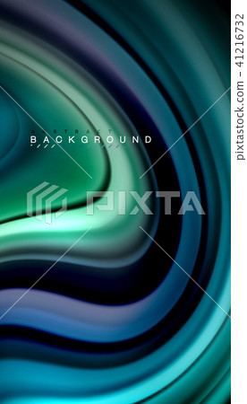 Abstract wave lines fluid rainbow style color stripes on black background Abstract wave lines fluid rainbow style color stripes on black background 41216732